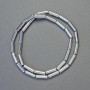 Beads Hematite cylinder silver color, diameter 12x4mm+-, length 42cm+- low