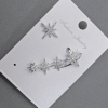 Stud Earrings with kaf on the earlobe, silver-toned metal, 13x37mm +- white crystals