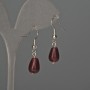 Earrings tinted rose quartz 8x12 mm, length 32 mm