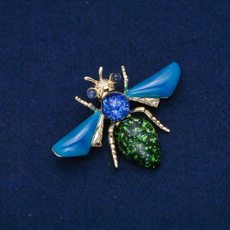 Brooch Golden Butterfly metal 47×62 mm +